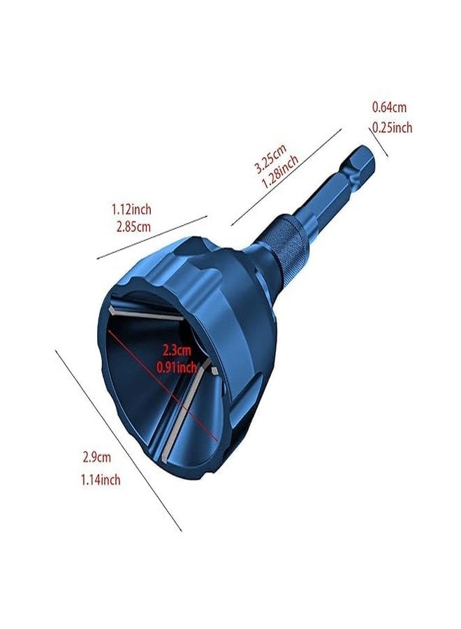 SUNBEET Deburring External Chamfer Tool Improved Sharpness Chamfering Drill Bit Tool Blue - Image 3